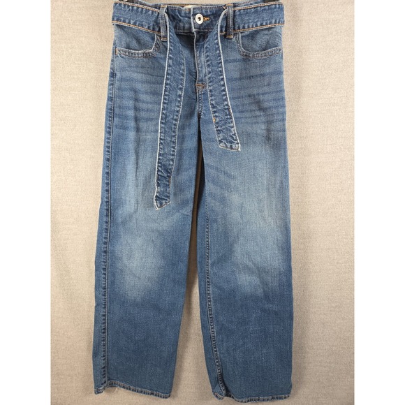 Abercrombie & Fitch Other - Abercrombie Kids High Rise Wide Leg Jeans Girls 11/12 Belted Stretch Boho